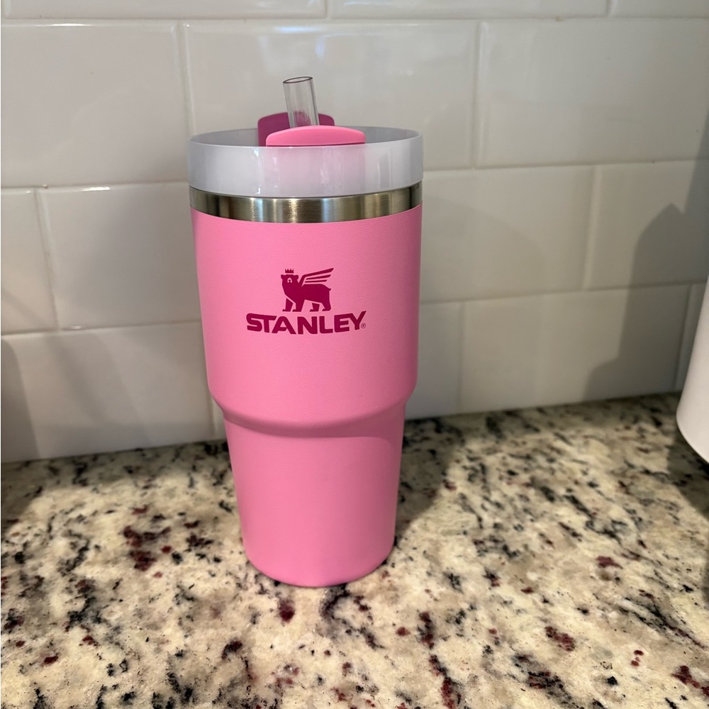 Stanley Peony Pink Travel Mug with Straw